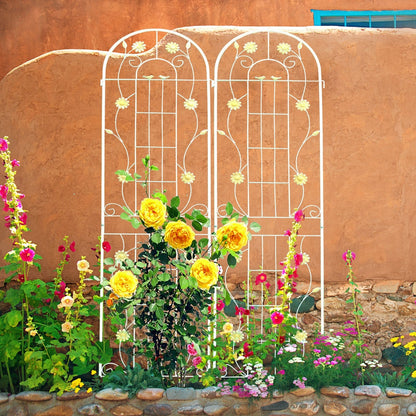 2 Pack Metal Garden Trellis 86.7 X 19.7 Rustproof For Climbing Plants Outdoor Inkedjoy