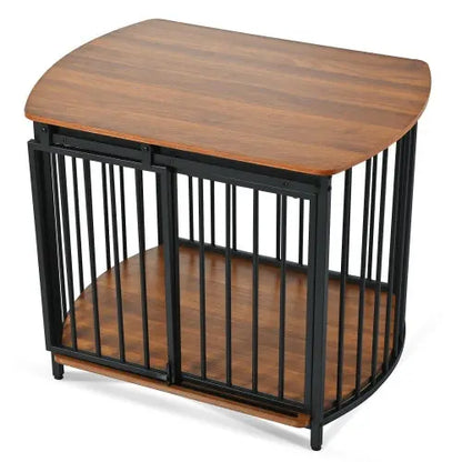 31.5 Furniture Style Dog Crate For Small And Medium Dogs, Wooden Cage Indoor Kennel Furniture, Modern Dog Crate End Table With Double-Doors My Store