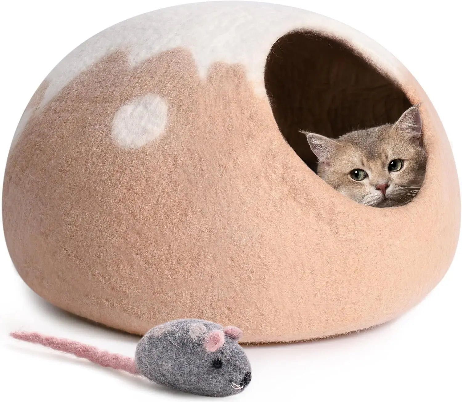 MEWOOFUN Wool Cat Cave Bed My Store