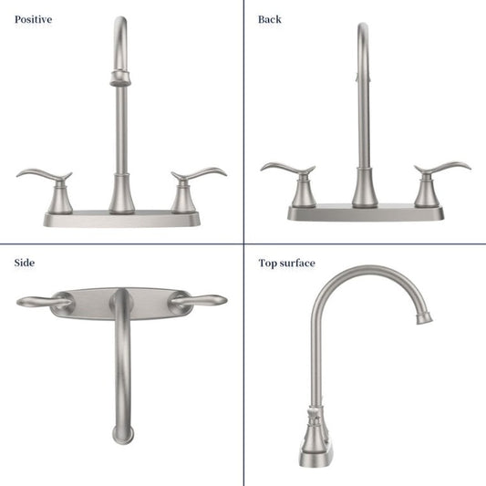 Single Handle High Brushed Nickel Pull Out Kitchen Faucet My Store