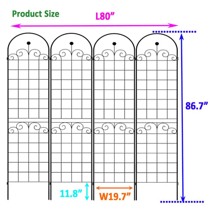 4 Pack Metal Garden Trellis For Climbing Plants Outdoor Netting Trellis Inkedjoy