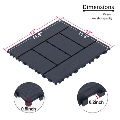 Waterproof, Wear-resistant, DIY Assembly, Garden, Courtyard, Balcony,plastic Flooring Inkedjoy