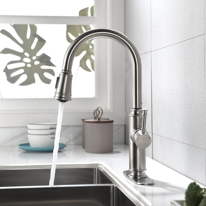 Single Handle High  Pull Out Kitchen Faucet- Stainless Steel My Store