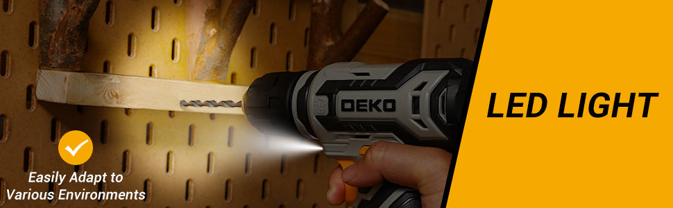 DEKO 12V Power Battery Cordless Drill Set with Small Electric Drills and 3/8-inch Ohberri
