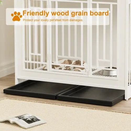 43.3 Inch Large Dog Kennel Furniture, Wooden Kennel With Divider My Store