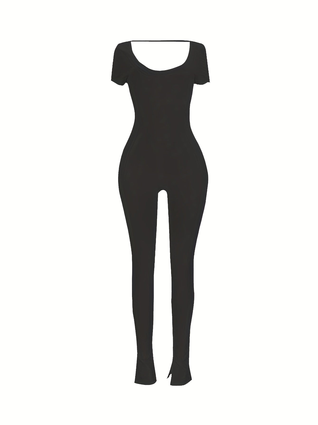 Solid Split Bodycon Jumpsuit for Women - Stylish & Durable Ohberri