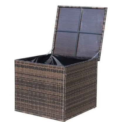 3 Piece Patio Sectional Wicker Rattan Outdoor Furniture Sofa Set With Storage Box Brown My Store