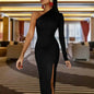 Half Sleeve Slit Dress Inkedjoy