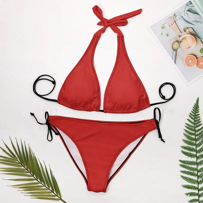 V-Neck Bikini Swimsuit Inkedjoy