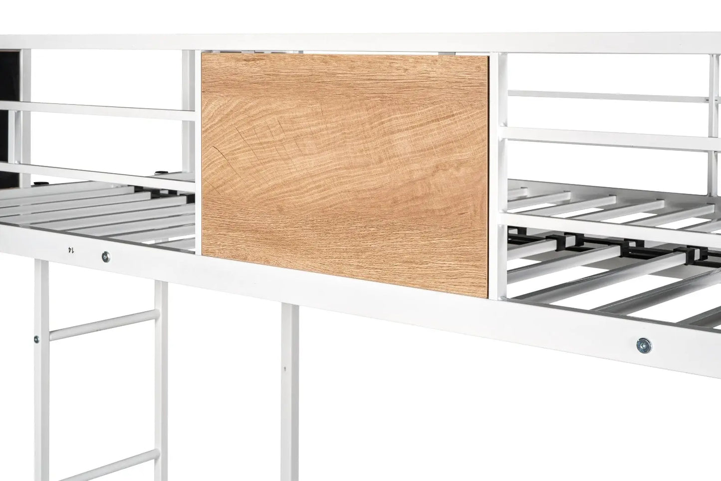 Metal Twin Over Full Bunk Bed With Trundle, Heavy-Duty, Noise Reduced, Guardrail My Store
