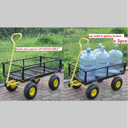 Garden Cart Steel Garden Cart With Swivel Handle Practical Heavy Duty Garden Cart Inkedjoy