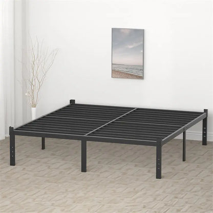 Classic Iron Bed Frame Mattress Under Bed Storage No Box Spring Needed Queen-Black My Store