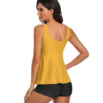 Ladies Sleeveless Comfortable Split Swimwear Inkedjoy