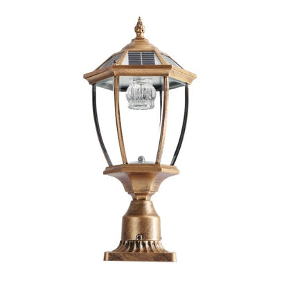 Vintage Gold Solar Pillar Headlight With Dimmable LED 1-Pack My Store