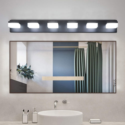 Modern 6 Lights Black LED Makeup Mirror Fixtures For Bathroom And Vanity Inkedjoy