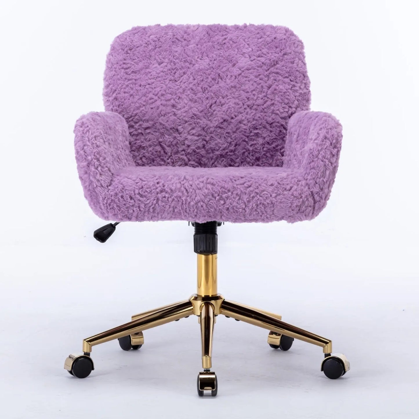 A&A Furniture Office Chair,Artificial Rabbit Hair Home Office Chair With Golden Metal Base,Adjustabl My Store