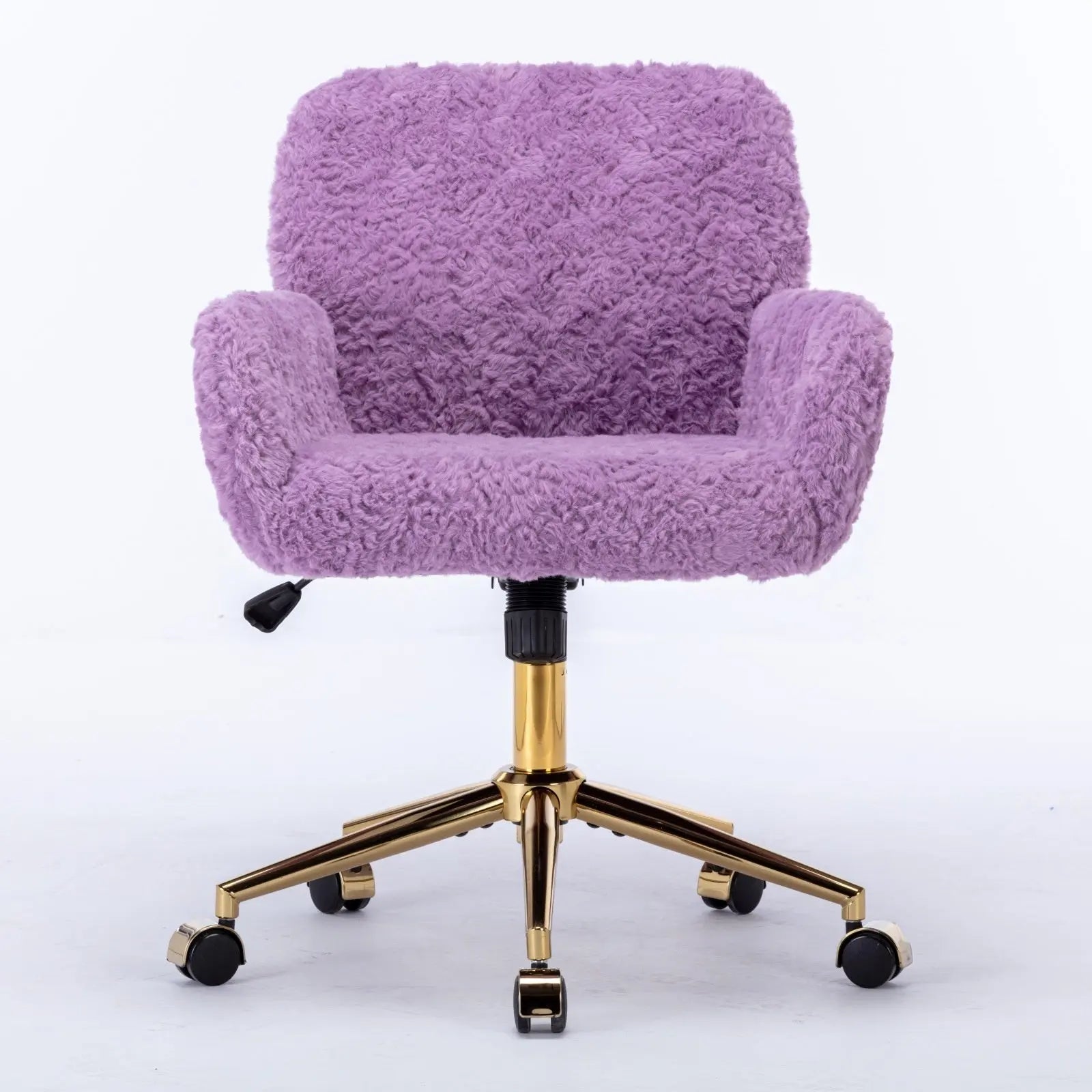 A&A Furniture Office Chair,Artificial Rabbit Hair Home Office Chair With Golden Metal Base,Adjustabl My Store