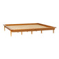 Mid-Century Modern Solid Wood King Platform Bed Frame Caramel My Store