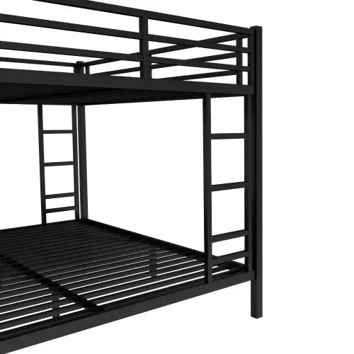 Metal Queen Over King Bunk Bed - Black My Store