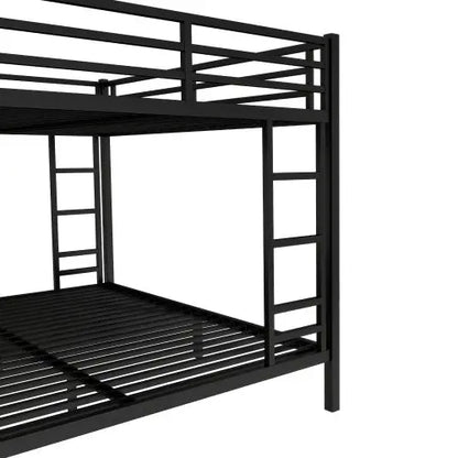 Metal Queen Over King Bunk Bed - Black My Store
