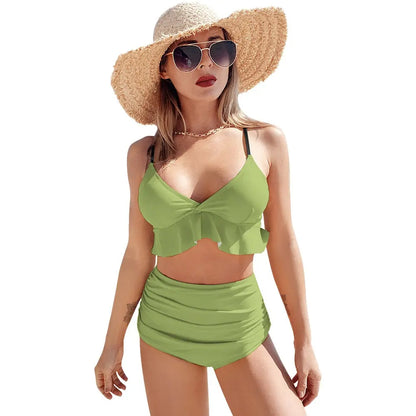 Sexy Suspender Two-Piece Bikini Swimsuit Inkedjoy