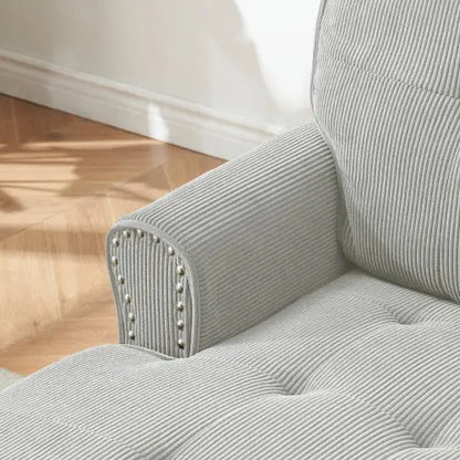 Chaise Lounge Indoor Sleeper Sofa Bed Chair Upholstered Lounge Chair For Bedroom Living Room With Rivets My Store