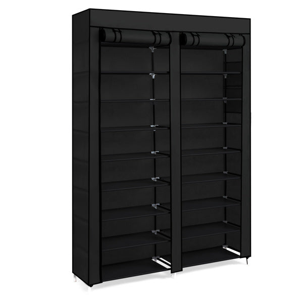 Double Row 10-ply Non Woven Shoe Cabinet, Black Inkedjoy