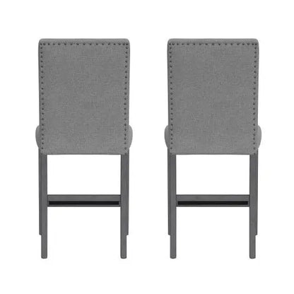 Wallace Bay Zeph Gray Upholstered Barstools, Set Of 2 My Store
