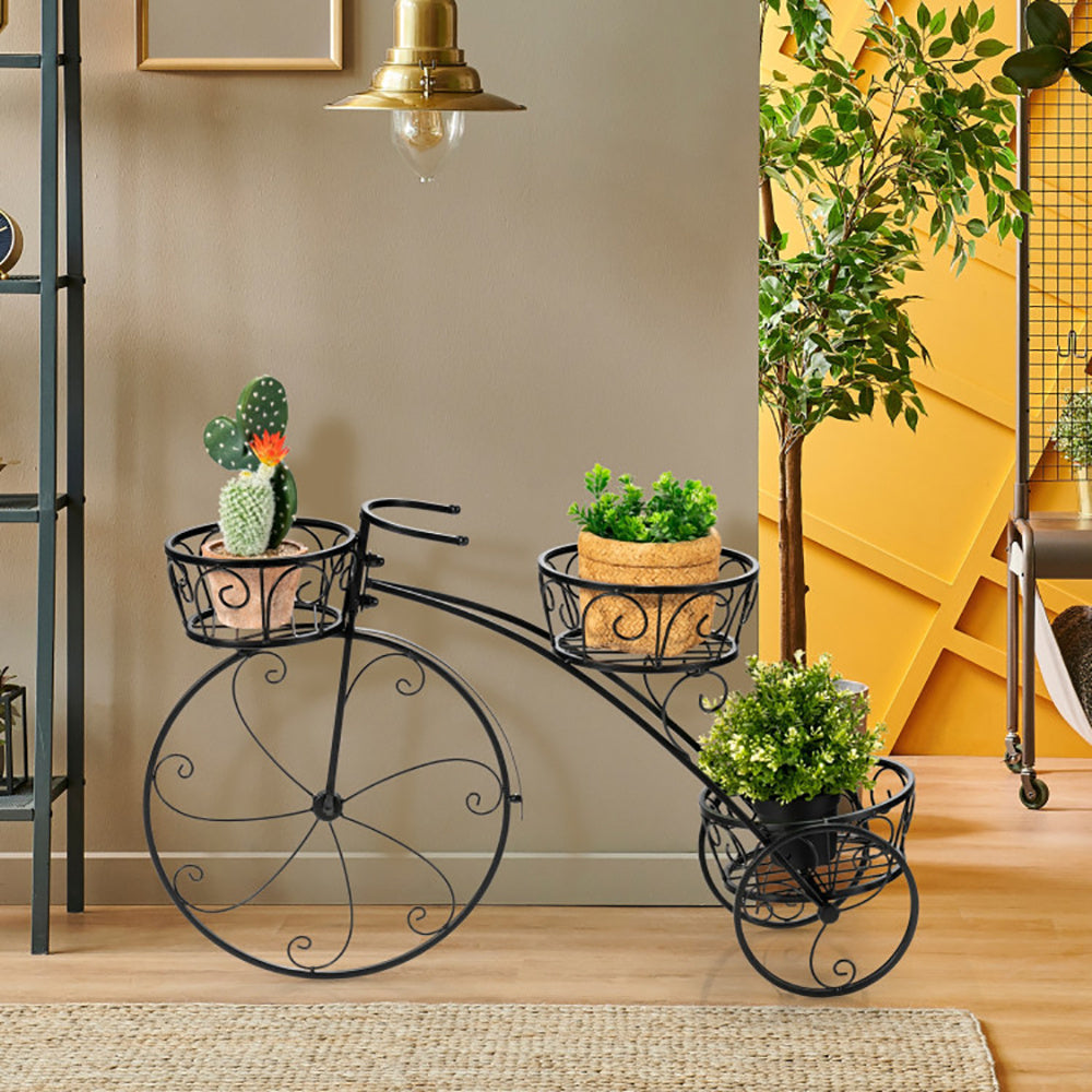 Tricycle Plant Stand Flower Pot Cart Holder In Parisian Style Inkedjoy