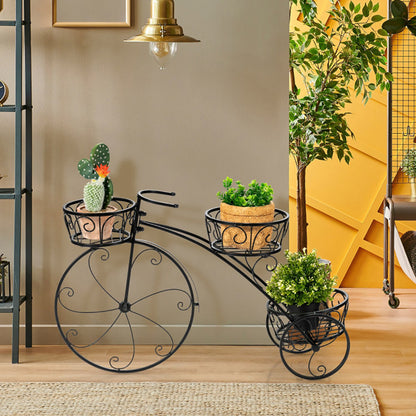Tricycle Plant Stand Flower Pot Cart Holder In Parisian Style Inkedjoy