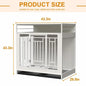 43.3 Inch Large Dog Kennel Furniture, Wooden Kennel With Divider My Store