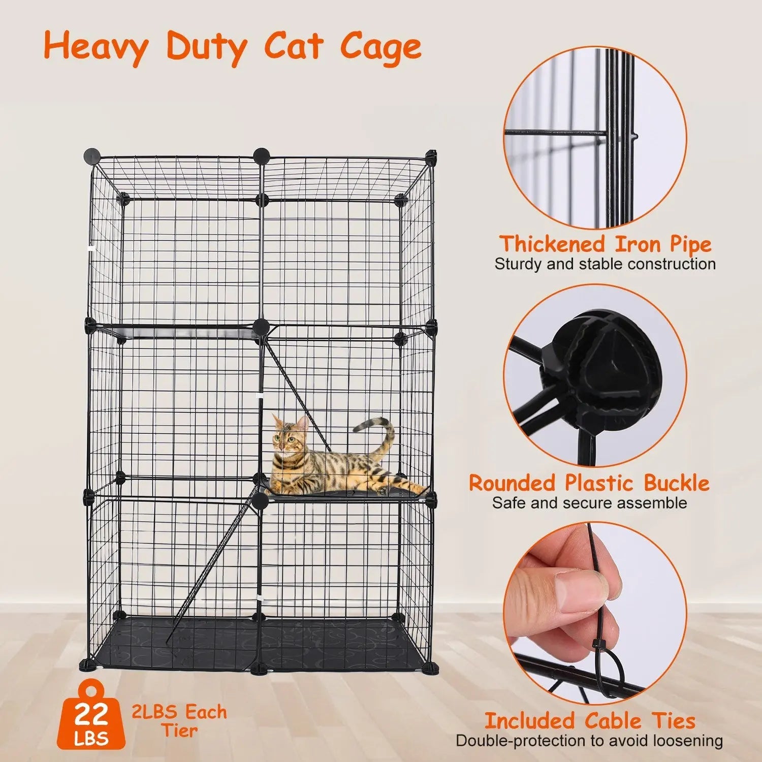 Cat Cage With 3 Doors And 3 Layers, Suitable For Kittens, Puppies, Rabbits My Store
