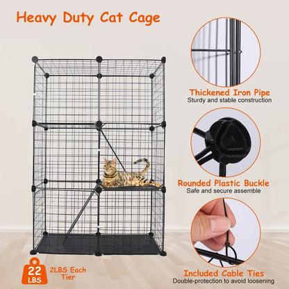 Cat Cage With 3 Doors And 3 Layers, Suitable For Kittens, Puppies, Rabbits My Store