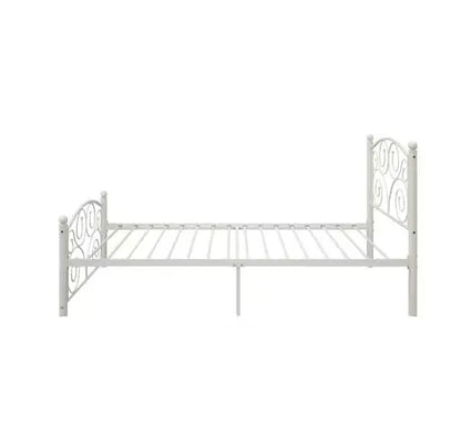 Twin Size Unique Flower Sturdy System Metal Bed Frame With Headboard And Footboard My Store