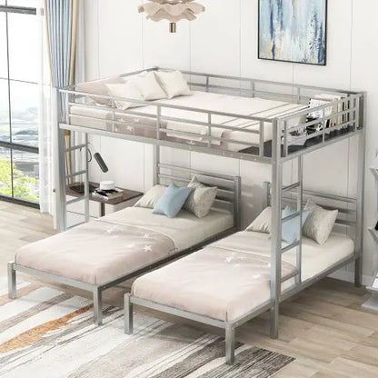 Full Over Twin Twin Size Bunk Bed With Built-in Shelf My Store