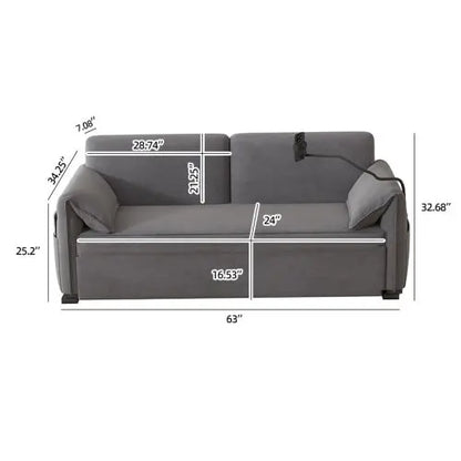 Large Folding Sofa Bed Velvet My Store