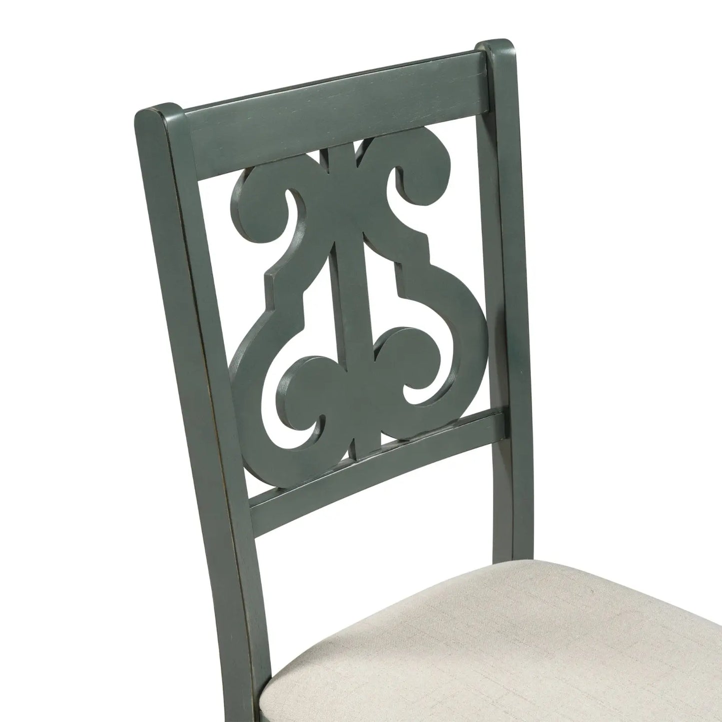 TREXM 5-Piece Round Dining Set With Fabric Chairs & Special-shaped Legs My Store