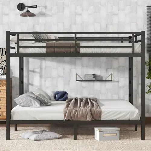 Metal King Over King Bunk Bed-Black My Store