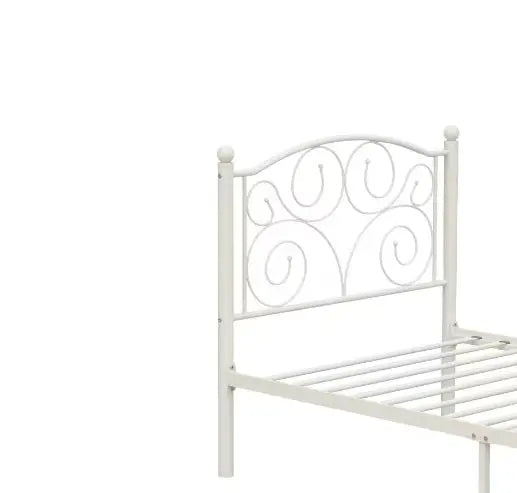 Twin Size Unique Flower Sturdy System Metal Bed Frame With Headboard And Footboard My Store
