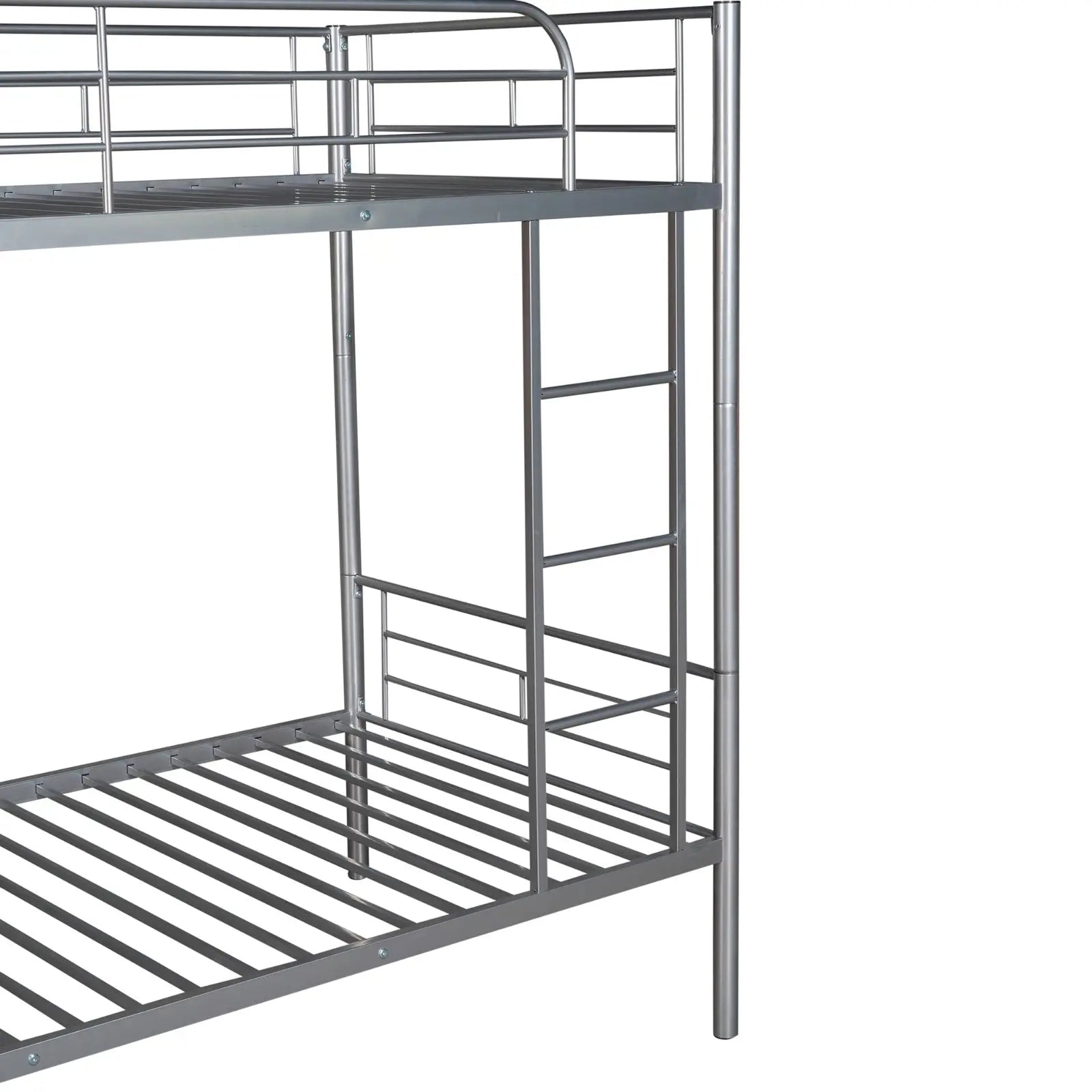 Twin Over Twin Metal Bunk Bed  Silver My Store