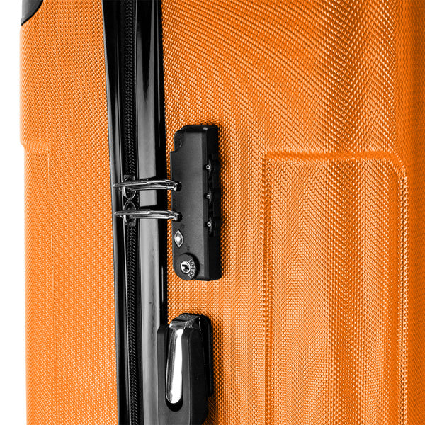 3-in-1 ABS Trolley Case 20 Inches, 24 Inches, 28 Inches Orange Inkedjoy