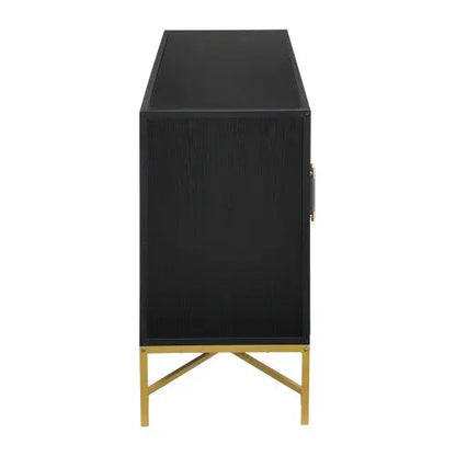 Four Door Cabinet With Metal And Crossed Leg Design My Store