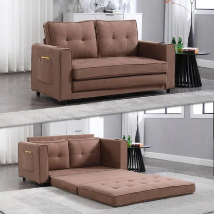 3-in-1 Upholstered Futon Sofa Convertible Floor Sofa Bed My Store