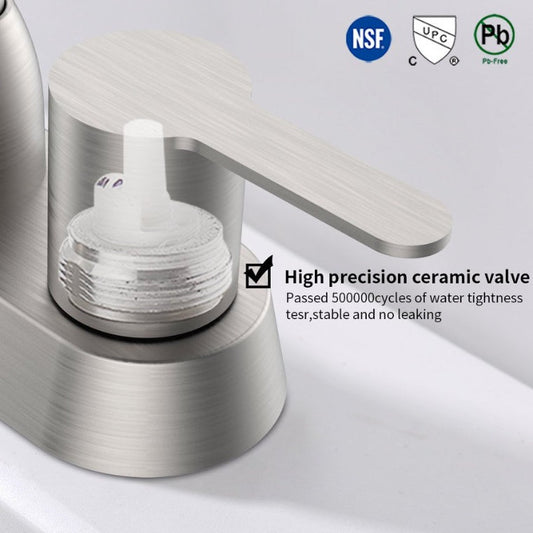 2 Handles Bathroom Sink Faucet, Brushed Nickel My Store