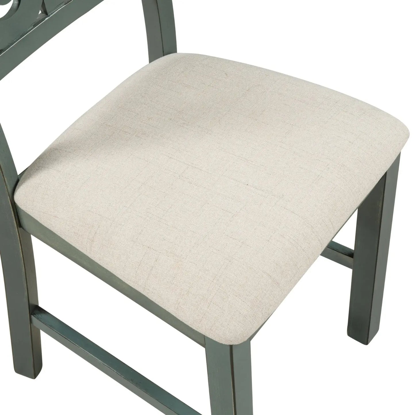 TREXM 5-Piece Round Dining Set With Fabric Chairs & Special-shaped Legs My Store