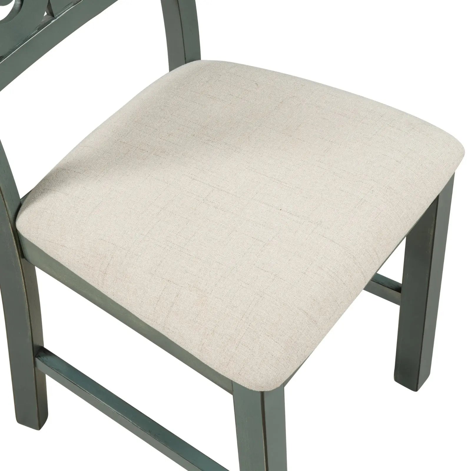 TREXM 5-Piece Round Dining Set With Fabric Chairs & Special-shaped Legs My Store