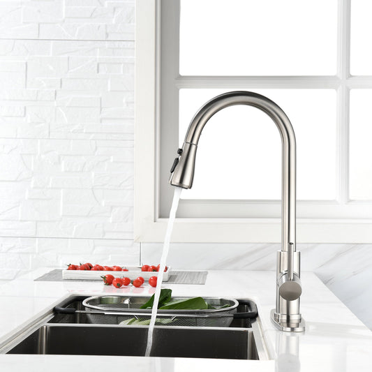 Single Handle High  Pull Out Kitchen Faucet- Stainless Steel My Store