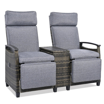 Lounge Chair Double Sofa, Adjustable Backrest Willow Inkedjoy