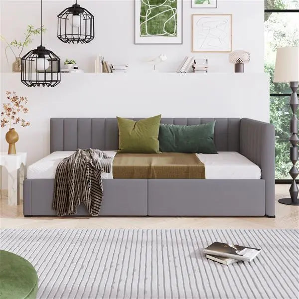 Upholstered Sofa Bed With 2 Storage Drawers My Store
