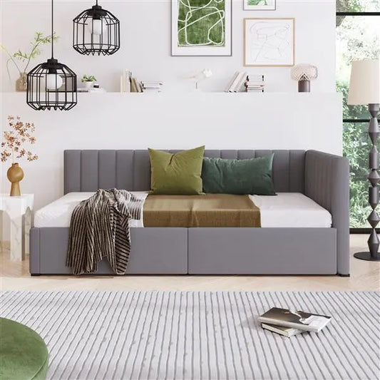 Upholstered Sofa Bed With 2 Storage Drawers My Store